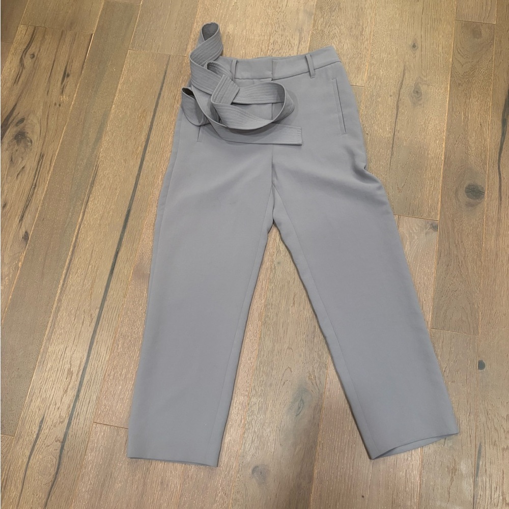Wilfred (Aritzia) $148 Tie-Front Ankle Pant in Comet Grey Size 6 w/ belt EUC - Picture 10 of 16